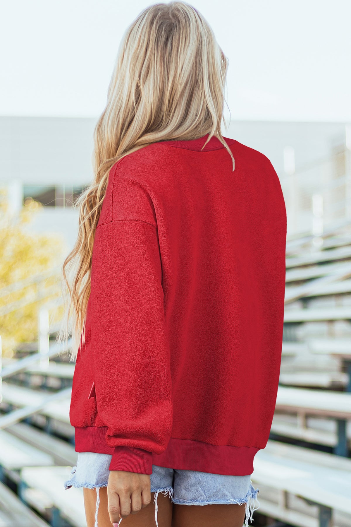 Bluing Oversize Reversible Mock Neck Sweatshirt