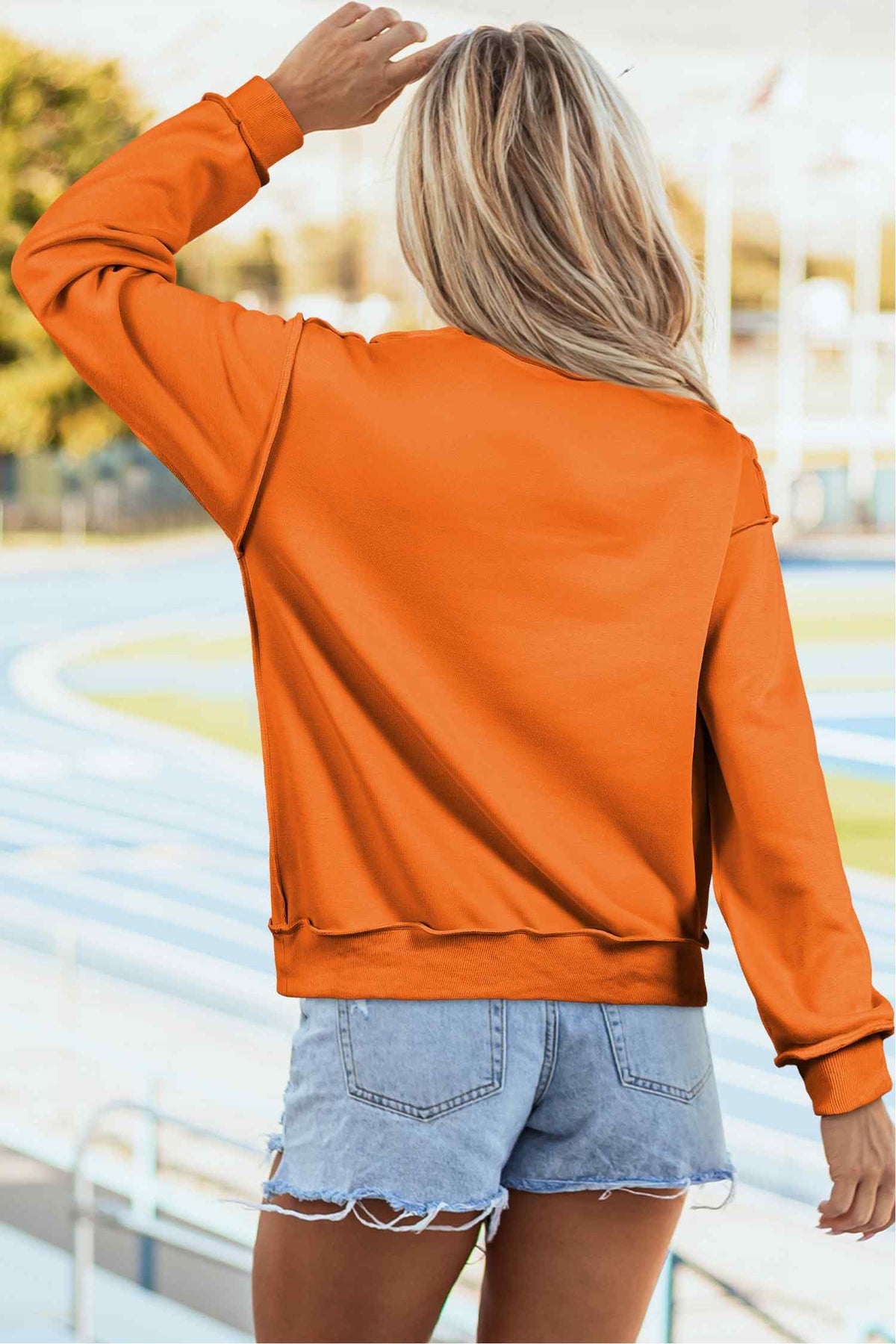 Carrot Oversized Halloween Print Mock Neck Reversible Sweatshirt