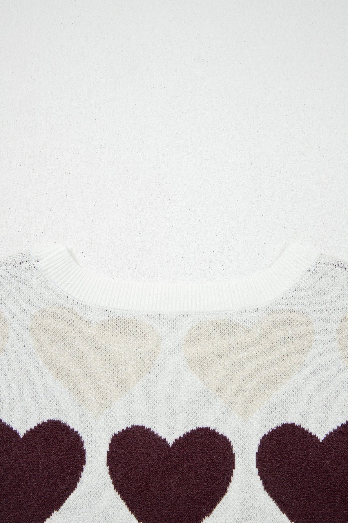 White Valentine Heart Short Sleeve Sweater
