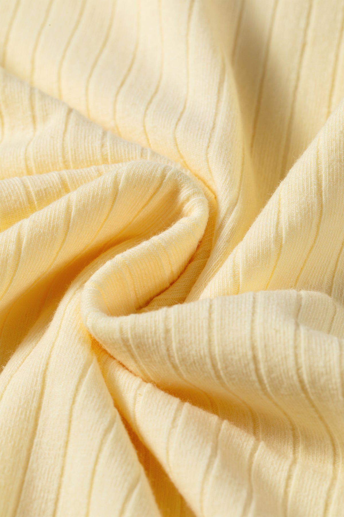 Women's Yellow Ribbed Knit Color Block Trim Tee and Drawstring Skort Set