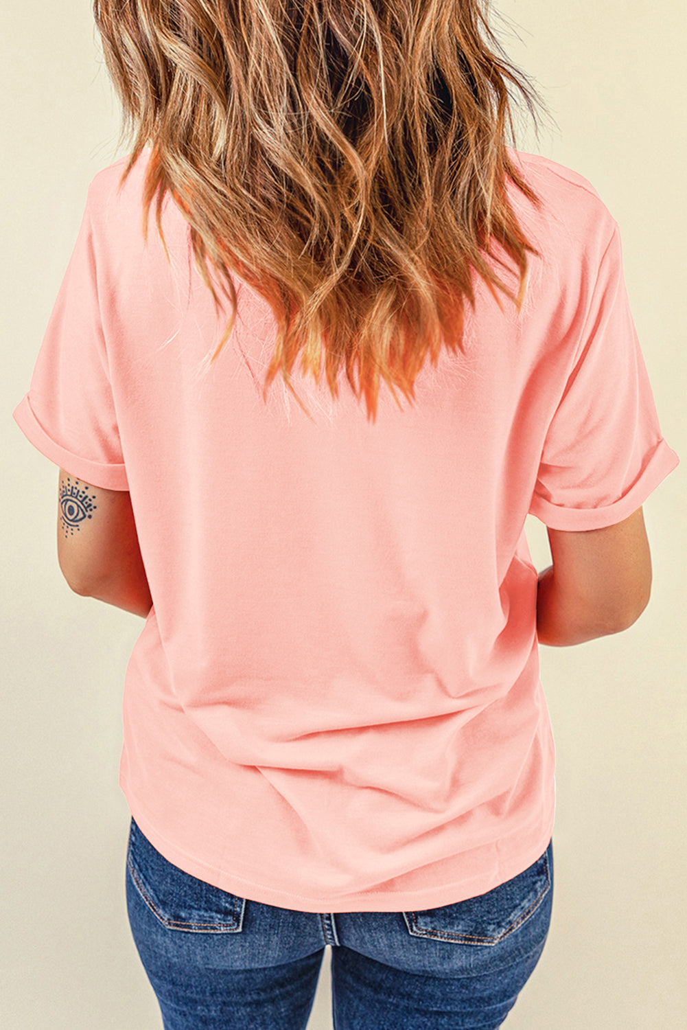 Pink Summer Food Bow Crawfish Printed T-Shirt