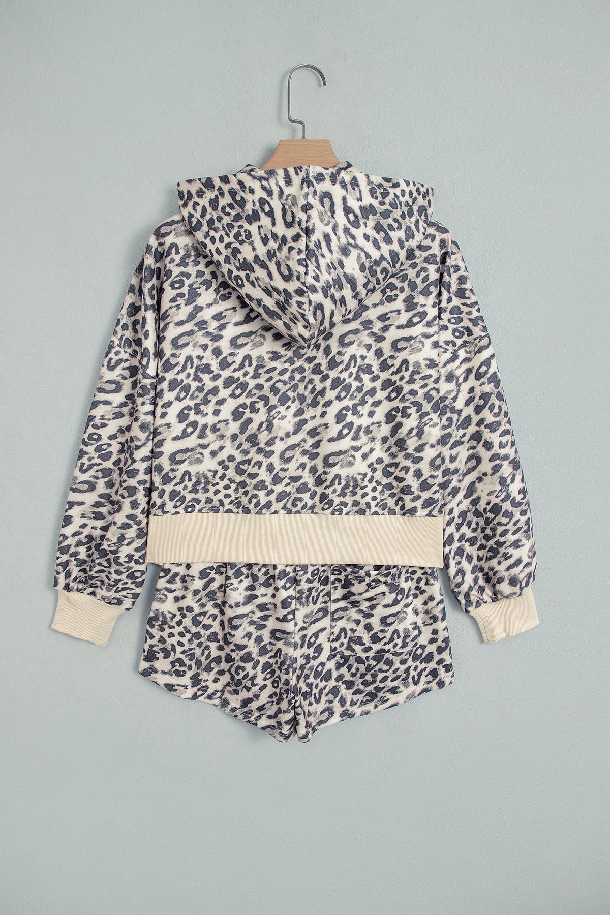 Women's Multicolour Leopard Zip-Up Hooded Drawstring Pants Set