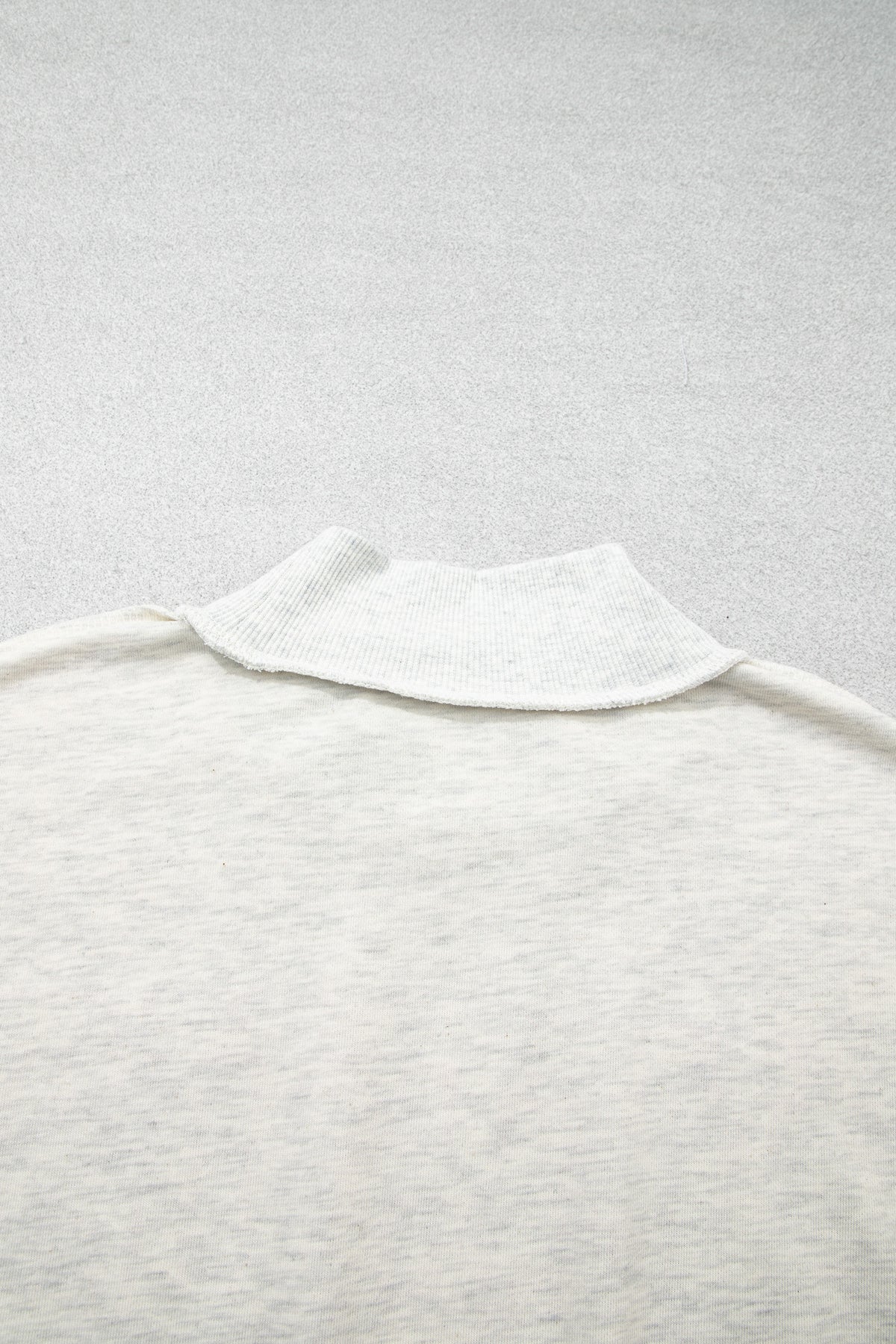 Gray High Neck Polka Dot Slogan Printed Sweatshirt