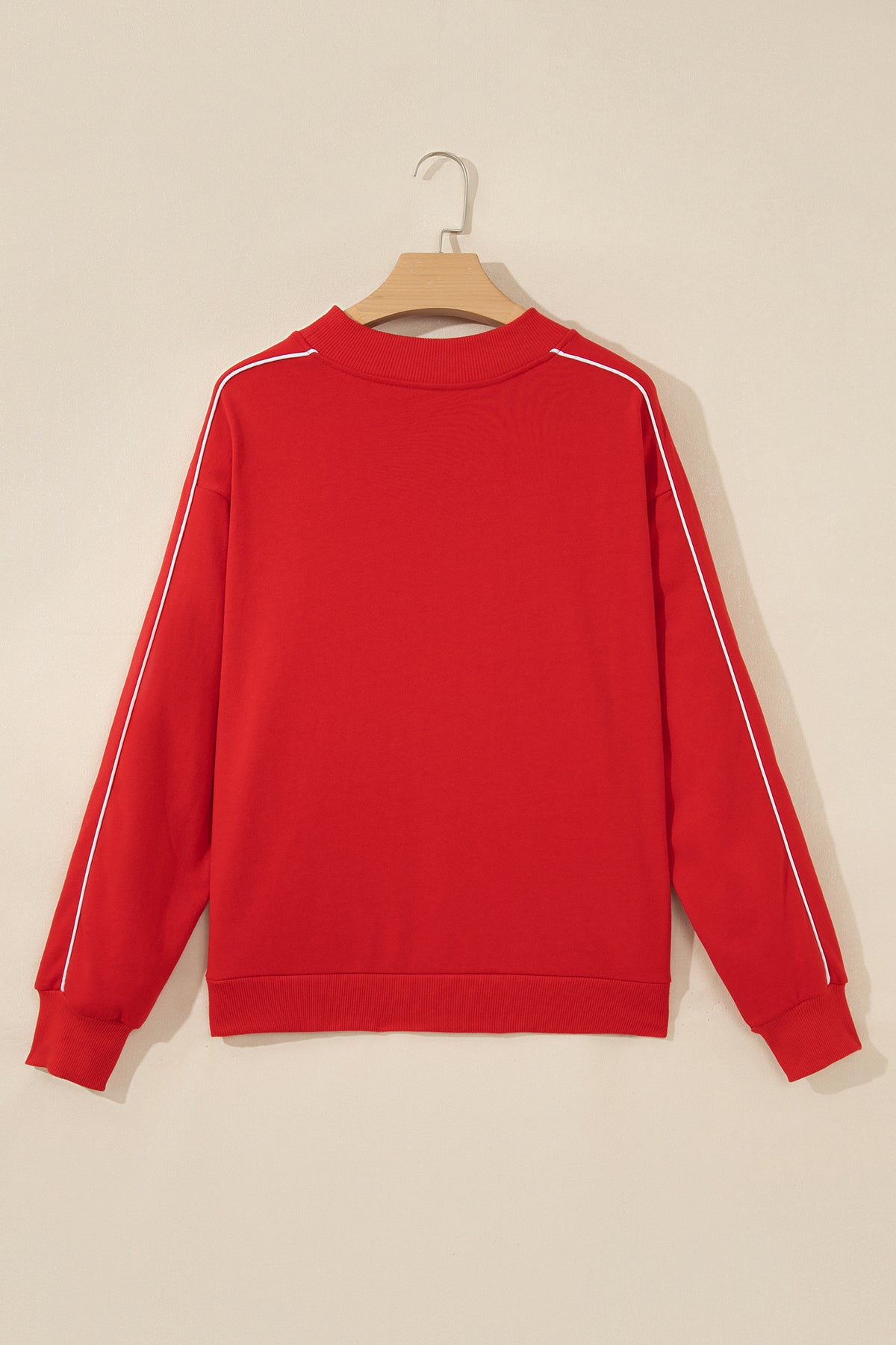 Fiery Red Stand Neck Regular Fit Sweatshirt
