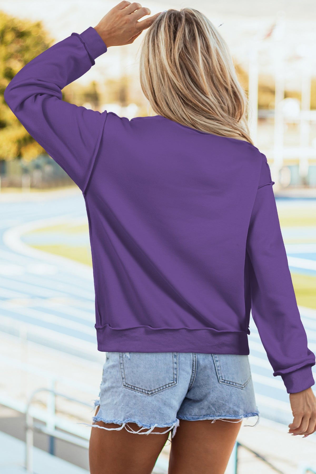 Bluing Oversize Reversible Mock Neck Sweatshirt