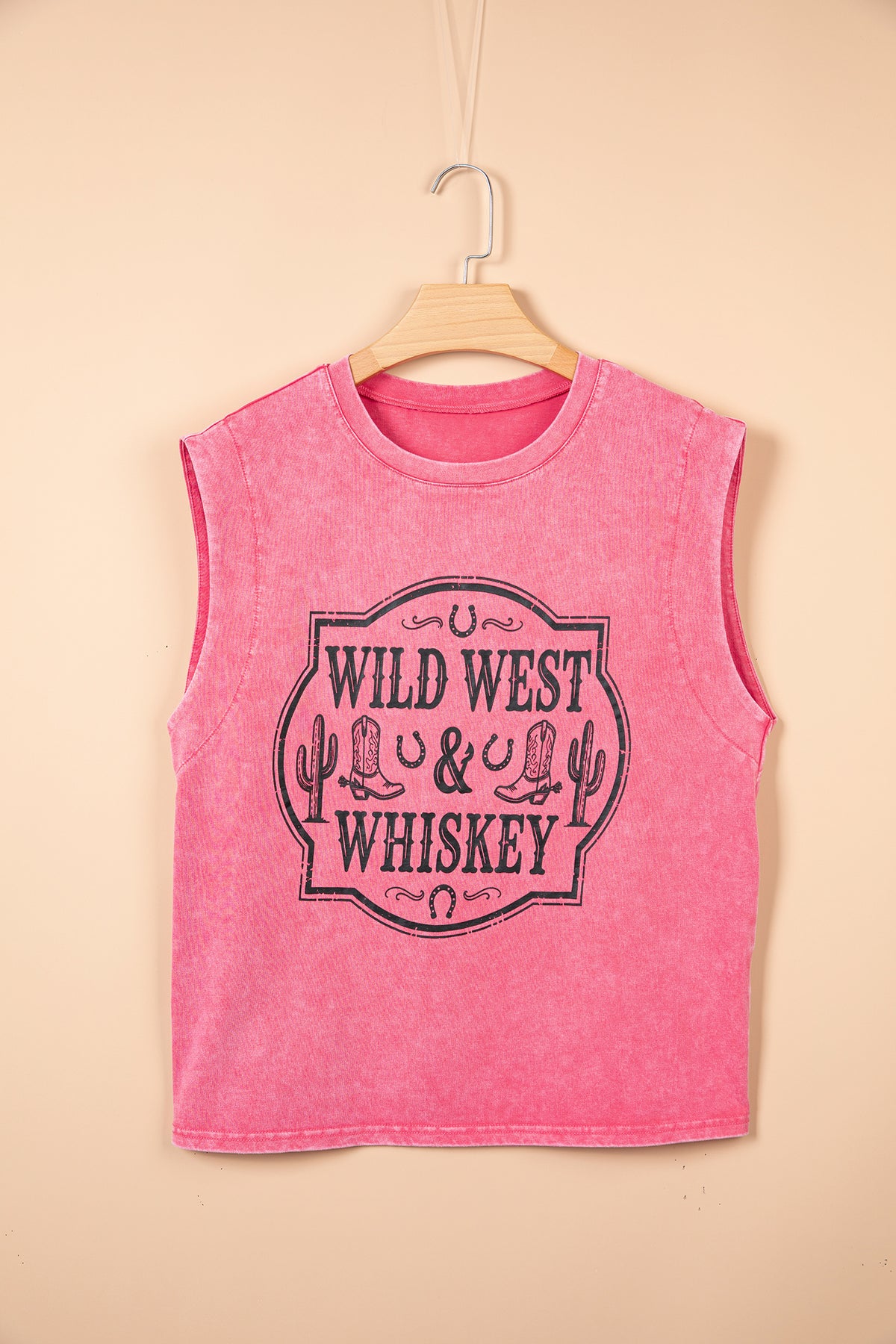 Bonbon Toner Washed Wild West Whiskey Print Top