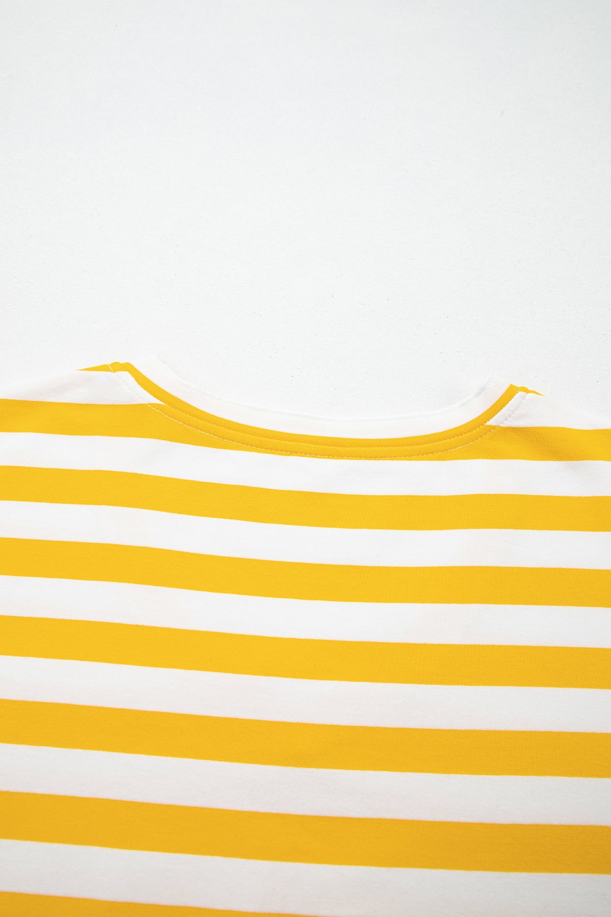 Yellow Stripe Striped Lace Patchwork V Neck Top