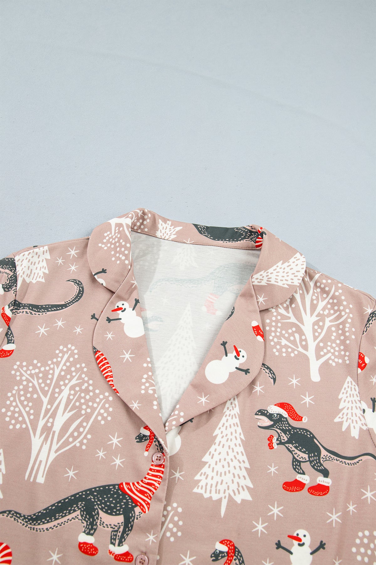 Brown Abstract Print Long Sleeve Lounge Set