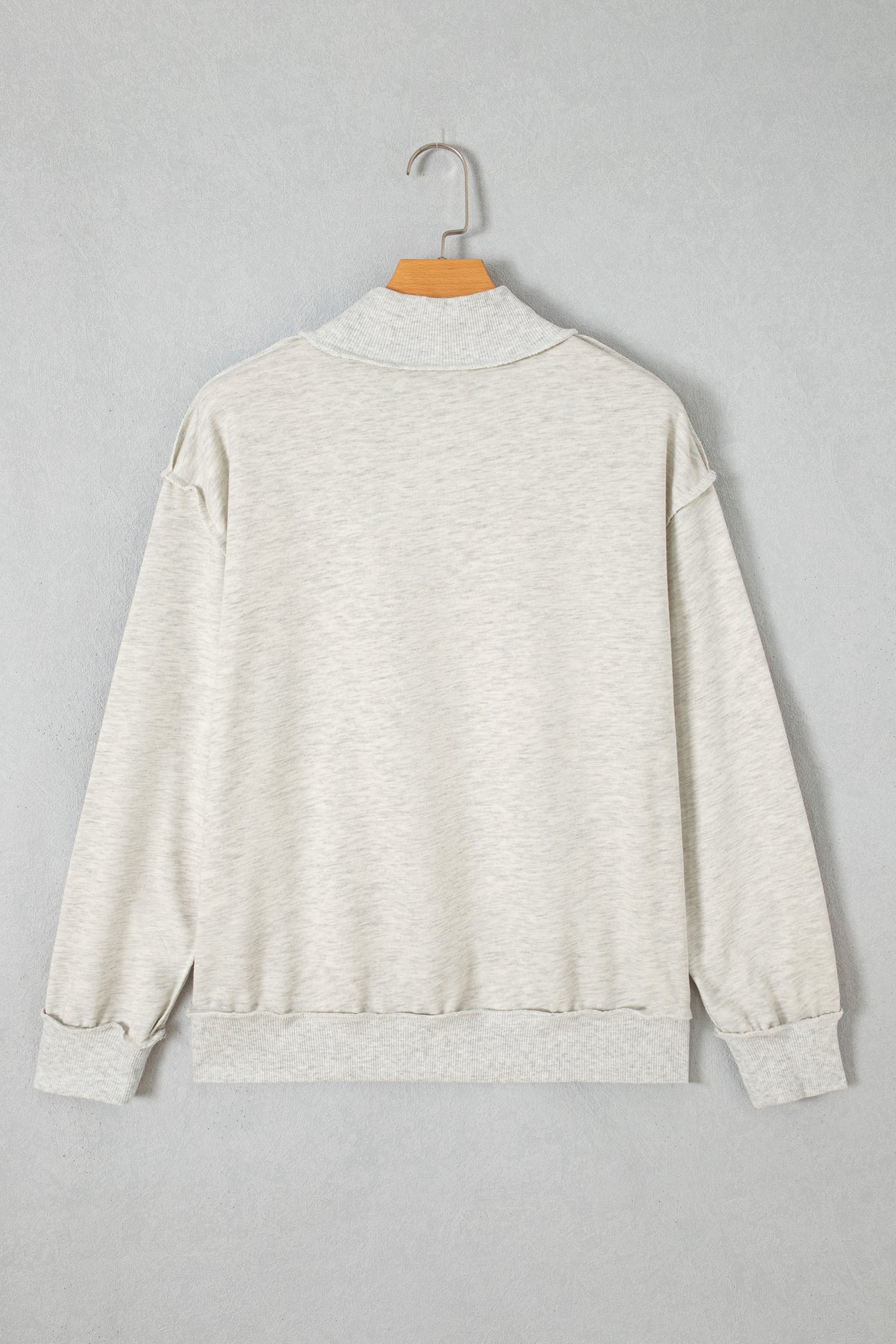 Gray High Neck Polka Dot Slogan Printed Sweatshirt