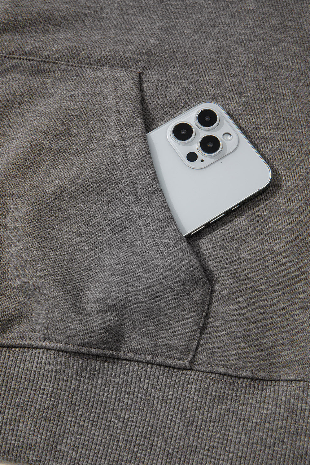 Dark Grey Cute Halloween Ghost Print Mineral Wash Hoodie