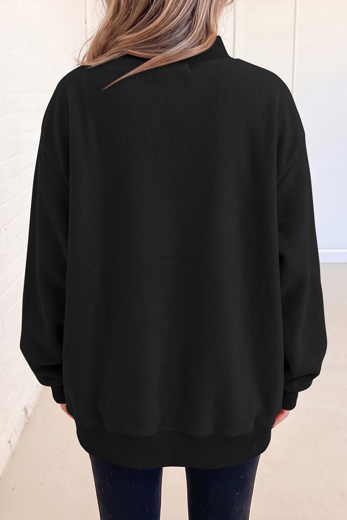 Bluing Oversize Reversible Mock Neck Sweatshirt