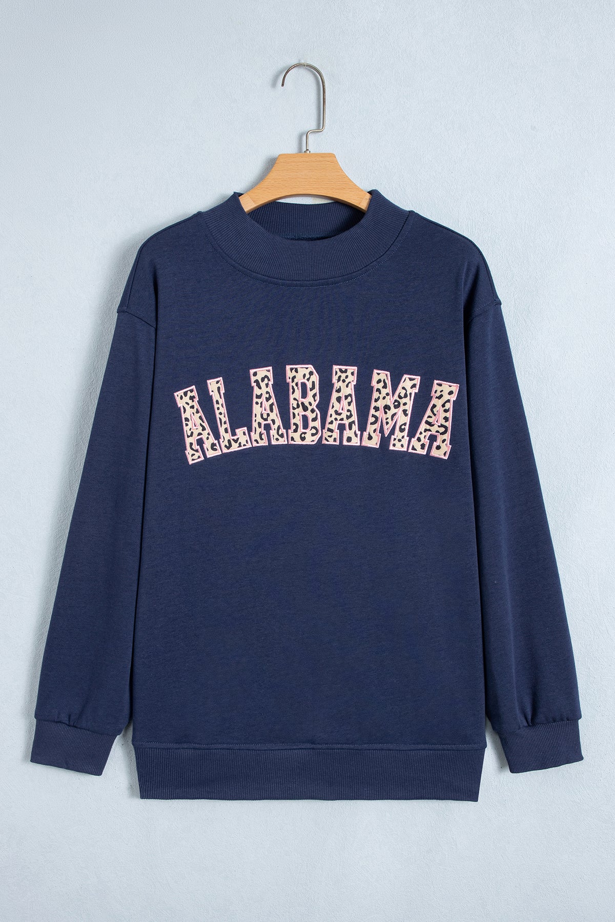 Dirty blue Embroidered Leopard Alabama High Sweatshirt