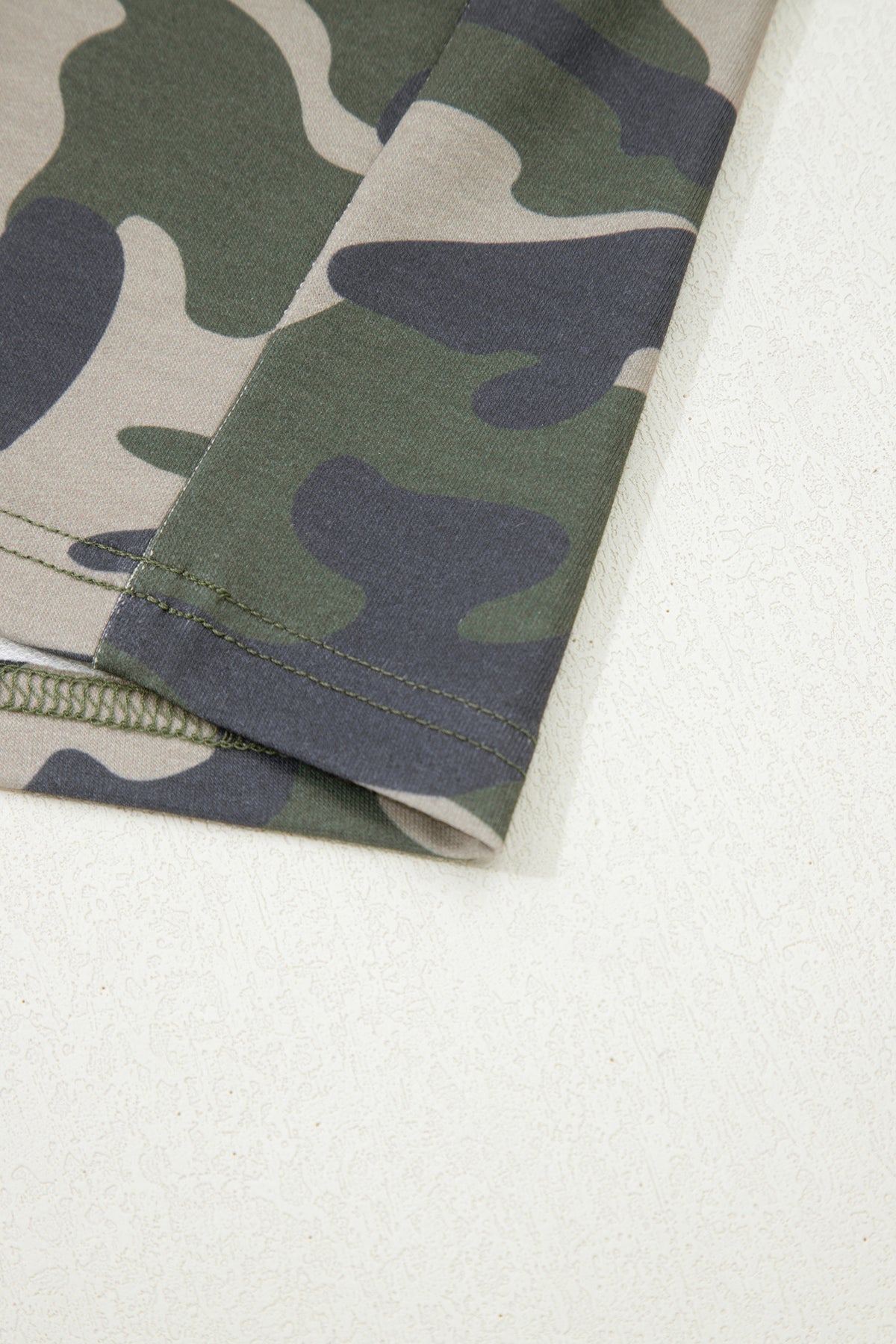 Green Tie Elastic-Waist Pocketed Plus Size Camo Shorts