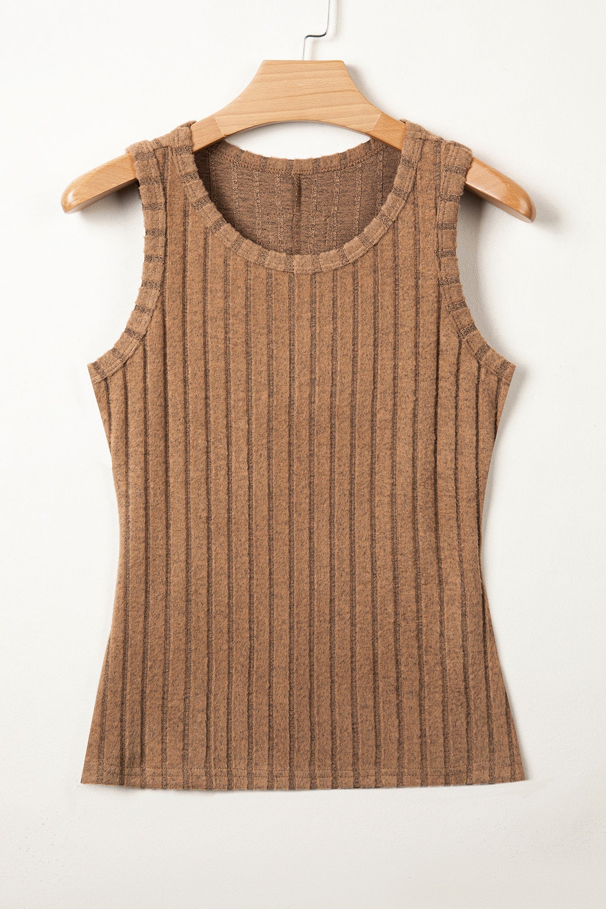 Sky Blue Slim Ribbed Mineral Wash Tank Top