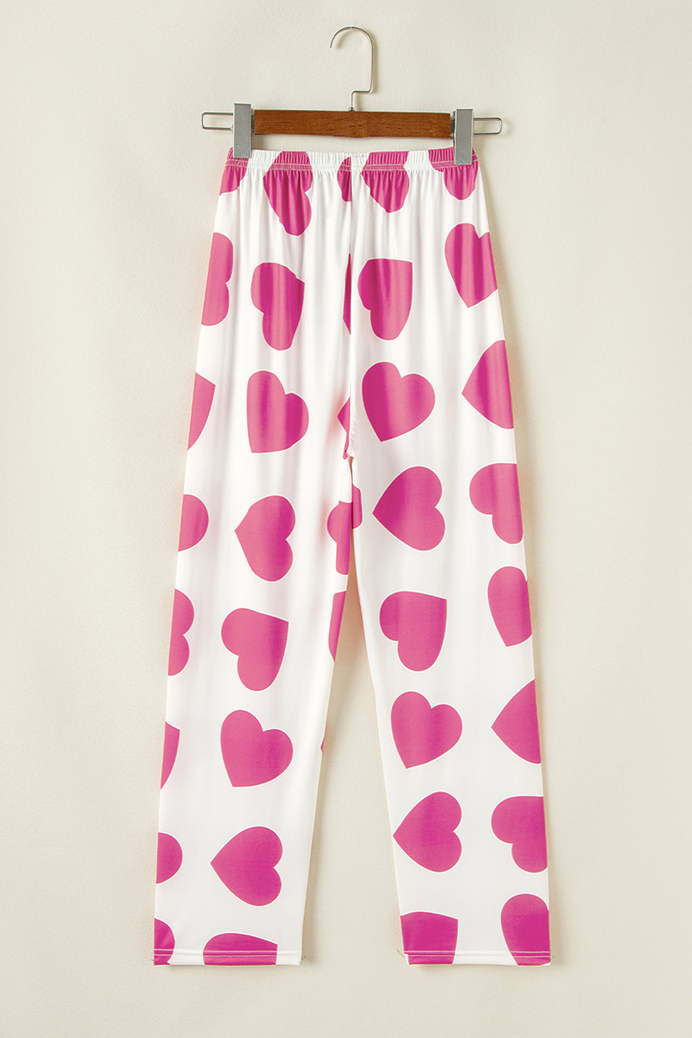 Pink Ruffled Tank Top and Heart Print Pants Lounge Set